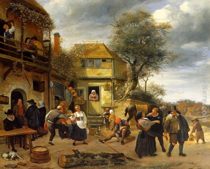 Jan Steen Peasants outside an Inn